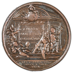 Great Britain 1658 Oliver Cromwell Death Memorial AE Medal Eimer #203 38mm - Cleaned