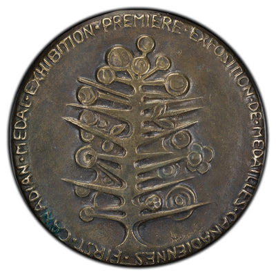 SOLD Canada First Canadian Medal Exhibition Uniface Bronze Medal 77mm - Dora de Pedery Hunt