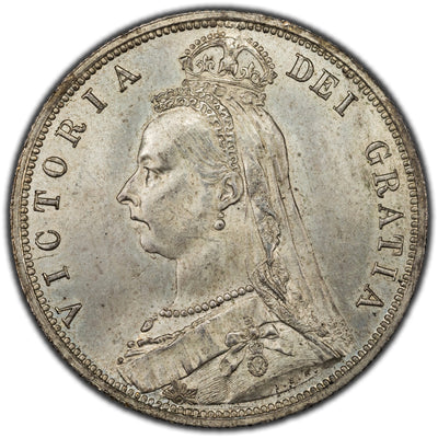 SOLD Great Britain 1887 1/2 Half Crown Silver Coin  - Choice Uncirculated
