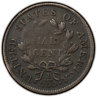 United States 1803 1/2c Draped Bust Half Cent Coin - Rim Bump