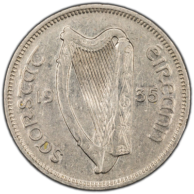 Ireland 1935 6 Pence Coin KM #5 - Cleaned