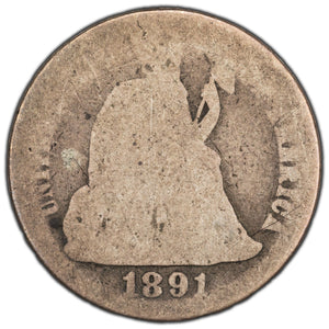 SOLD United States 1891 10 Cents Seated Liberty Dime Silver Coin