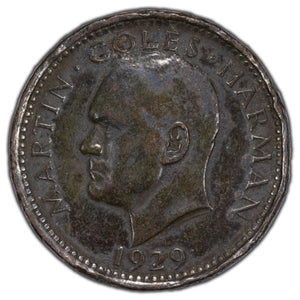 SOLD Lundy 1929 Half Puffin Coin - Damaged