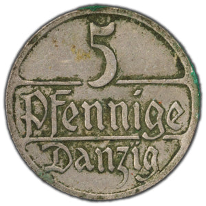 SOLD Danzig 1928 5 Pfennig Coin KM #142