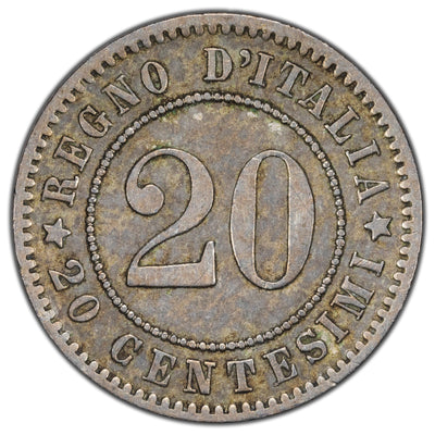 Italy 1894-KB 20 Centesimi Coin KM #28.1