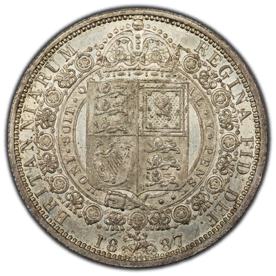 SOLD Great Britain 1887 1/2 Half Crown Silver Coin  - Choice Uncirculated