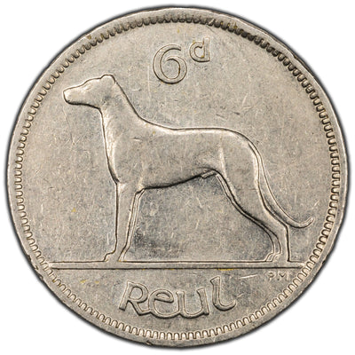 Ireland 1935 6 Pence Coin KM #5 - Cleaned