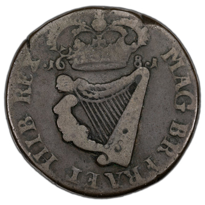 Ireland 1681 1/2 Half Penny Coin SP #6574