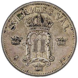 SOLD Sweden 1907 50 Ore Silver Coin