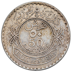 SOLD Syria 1929 50 Piastres Silver Coin