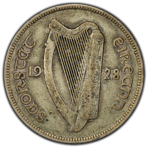 SOLD Ireland 1928 1/2 Half Crown Silver Coin KM #8