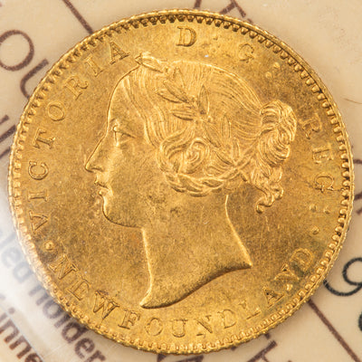 SOLD Newfoundland 1865 $2 Two Dollars Gold Coin - ICCS MS-63
