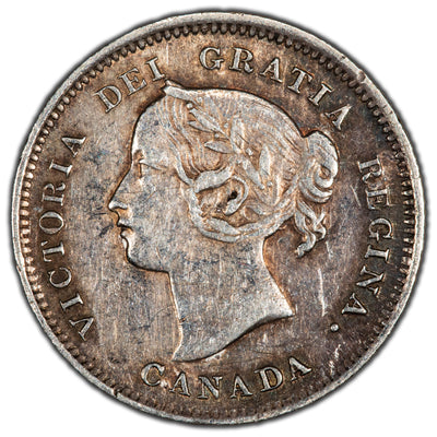 Canada 1899 5 Cents Silver Coin - Light Hairlines