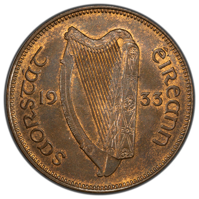 SOLD Ireland 1933 Half Penny Coin KM #2 - Uncirculated