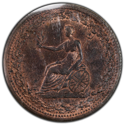 Lower Canada 1/2 Half Penny Token LC-54D2 Br #994- ICCS MS-60