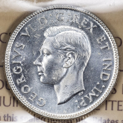 SOLD Canada 1944 25 Cents Quarter Silver Coin - ICCS MS-64