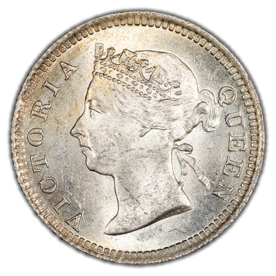 Hong Kong 1901 5 Cents Silver Coin KM #5