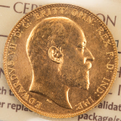 SOLD Canada 1908-C Sovereign Gold Coin Specimen - ICCS SP-65