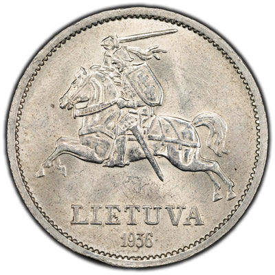 SOLD Lithuania 1936 10 Litu Silver Coin KM #83