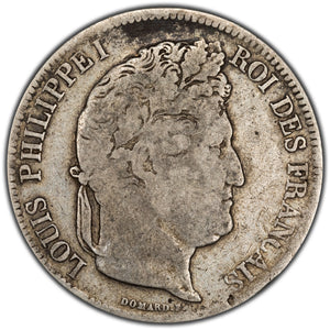 SOLD France 1834 W 5 Francs Silver Coin KM #749