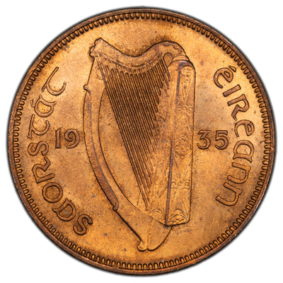 Ireland 1935 1 One Penny Coin SP #6630 - Uncirculated