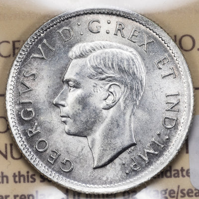 SOLD Canada 1942 25 Cents Quarter Silver Coin - ICCS MS-65