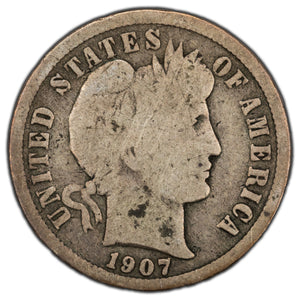 SOLD United States 1907-S 10 Cents Barber Dime Silver Coin