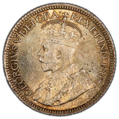 Canada 1929 10 Cents Dime Silver Coin - UNC+