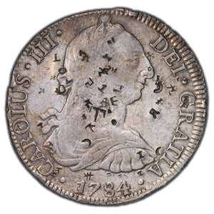 SOLD Mexico 1784 Mo-FM 8 Reales Silver Coin KM #106 - Chopmarked