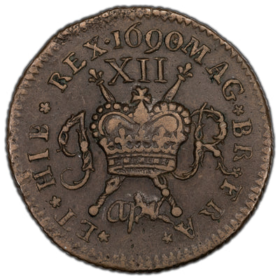 SOLD Ireland April 1690 Gun Money Shilling Coin SP #6582