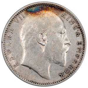 SOLD India 1907 One Rupee Silver Coin