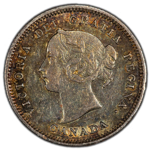 Canada 1888 5 Cents Silver Coin - VF+