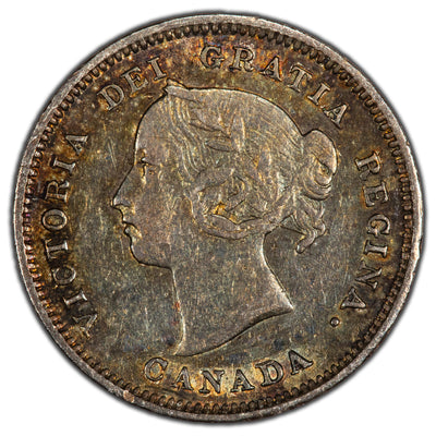 Canada 1888 5 Cents Silver Coin - VF+