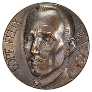 Spain 1562-1962 Lope Felix De Vega Commemorative Bronze Medal 80mm