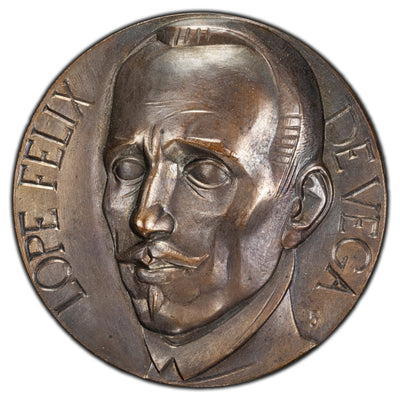 Spain 1562-1962 Lope Felix De Vega Commemorative Bronze Medal 80mm