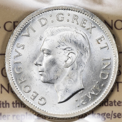 SOLD Canada 1939 25 Cents Quarter Silver Coin - ICCS MS-65