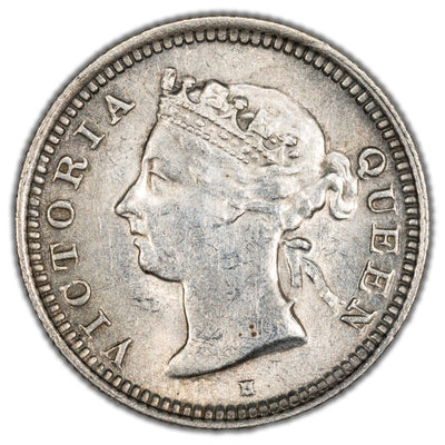 Hong Kong 1900-H 5 Cents Silver Coin KM #5 - Cleaned