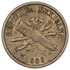 Mexico 1883 2 Centavos Coin KM #395