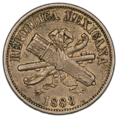 Mexico 1883 2 Centavos Coin KM #395