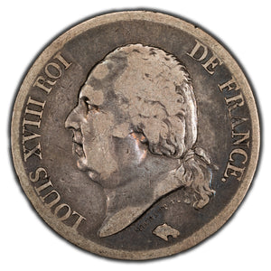 SOLD France 1824 W 5 Francs Silver Coin KM #711