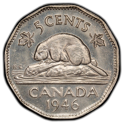 Canada 1946 5 Cents Nickel Coin - MS-63