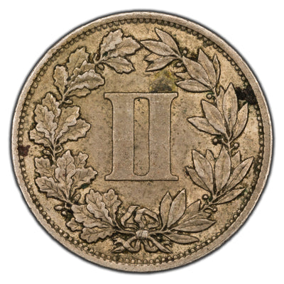 Mexico 1883 2 Centavos Coin KM #395