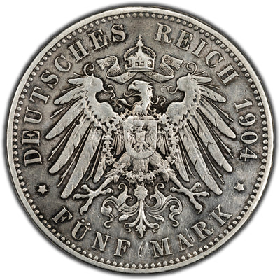 SOLD Germany Saxony 1904 Death of George 3 Mark Silver Coin KM #1262