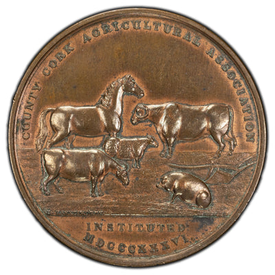 Ireland 1836 County Cork Agricultural Association Bronze Medal 50.6mm
