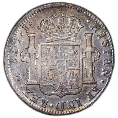 SOLD Mexico 1821 Mo-JJ 8 Reales Silver Coin KM #111 - Cleaned