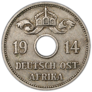 SOLD German East Africa 1914-J 10 Heller Coin KM #12