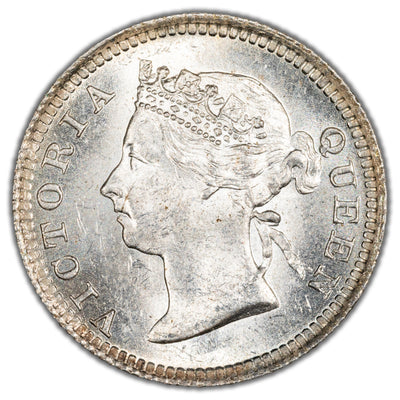 Hong Kong 1901 5 Cents Silver Coin KM #5