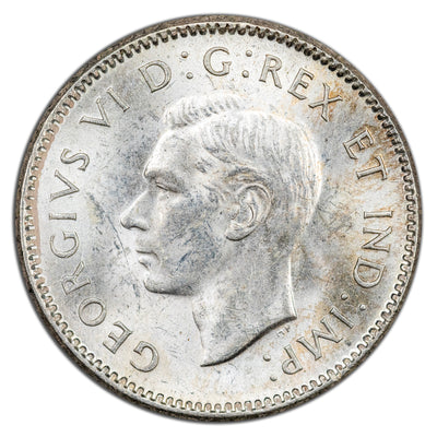 Canada 1943 10 Cents Dime Silver Coin - AU-55