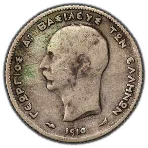 SOLD Greece 1910 Drachma Silver Coin KM #60