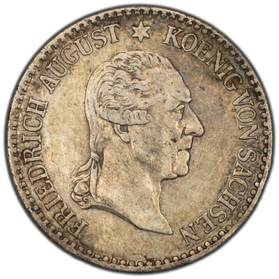 Germany Saxony 1827 1/6 Thaler Silver Coin KM #1107